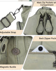 Vintage-Inspired Designer Women’s Shoulder Bag – Multi-Pocket, Functional, Adjustable Strap, Available in Multiple Colors