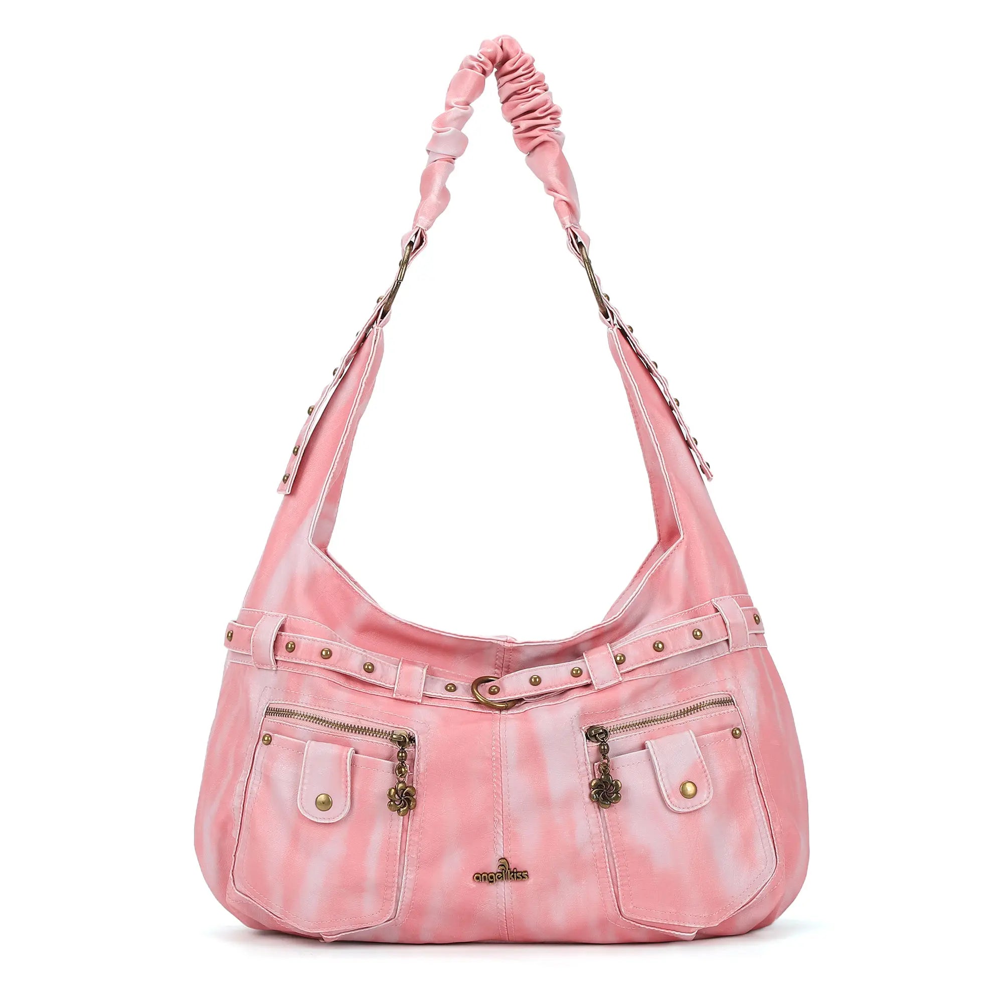 Vintage Vegan Leather Handbag – Multi-Pocket Shoulder Tote