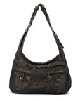 Vintage Vegan Leather Handbag – Multi-Pocket Shoulder Tote