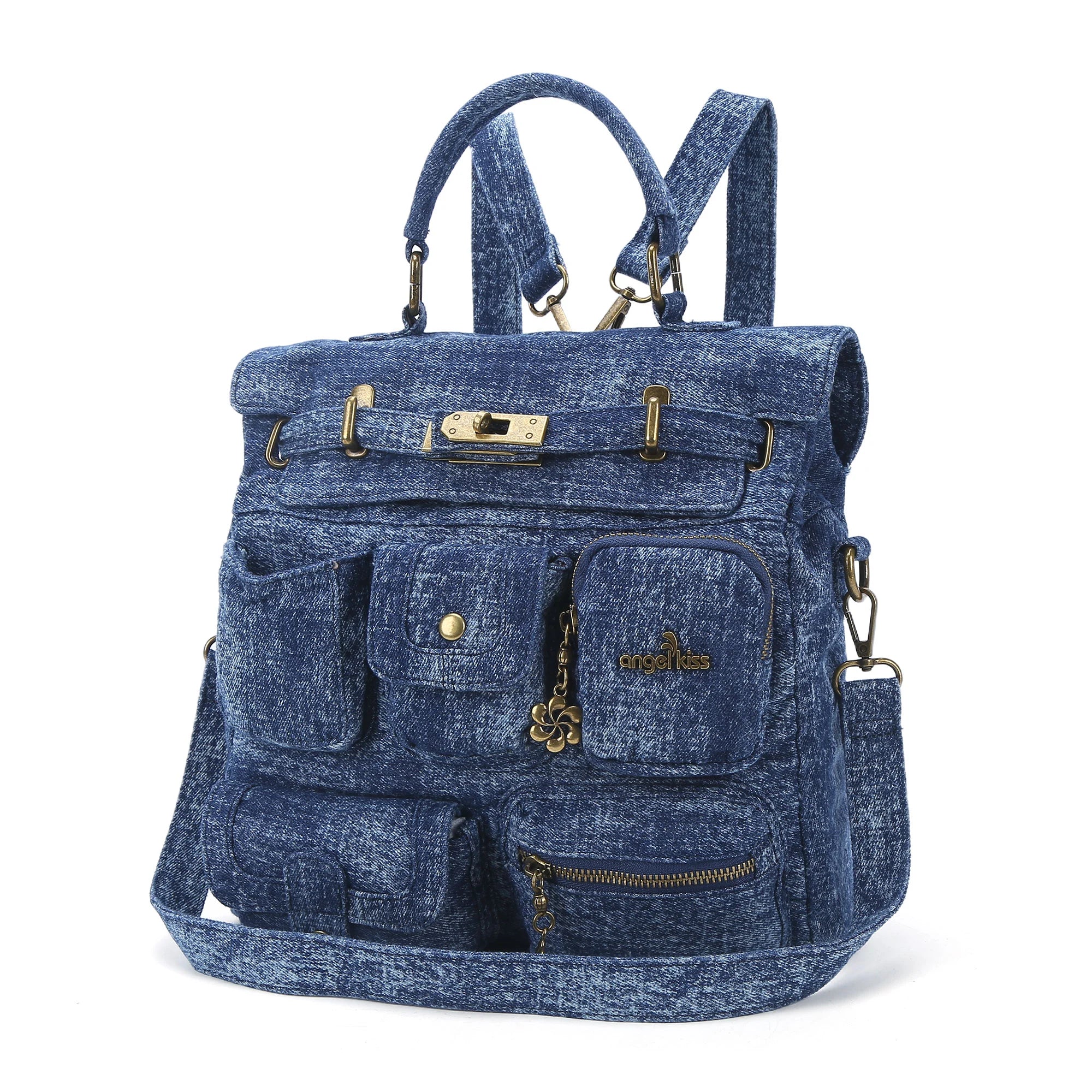 🎒 Angelkiss Denim Casual Backpack|Vintage Meets Function for Urban Women
