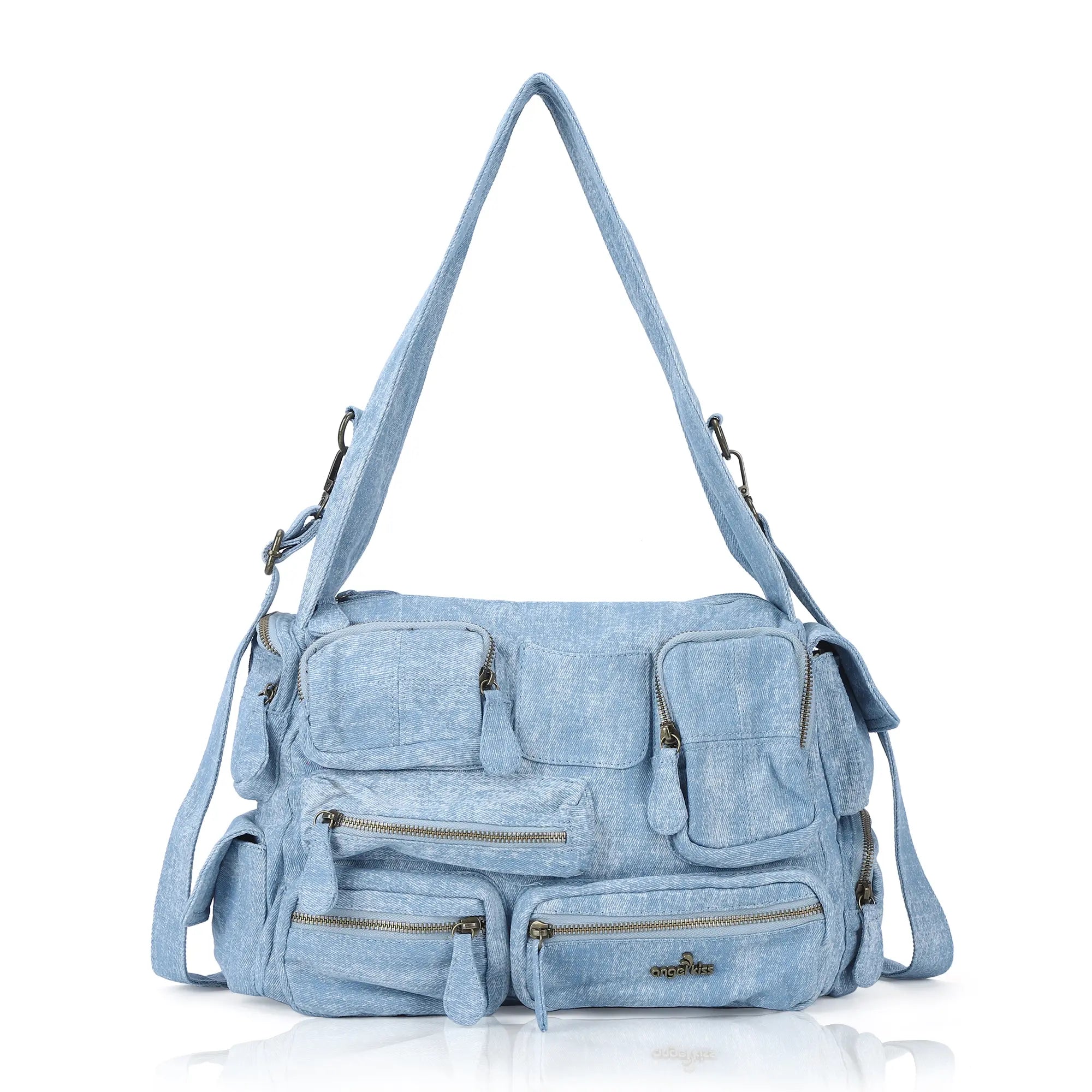 Trendy Multi-Pocket Denim Shoulder/handbag/tote bag