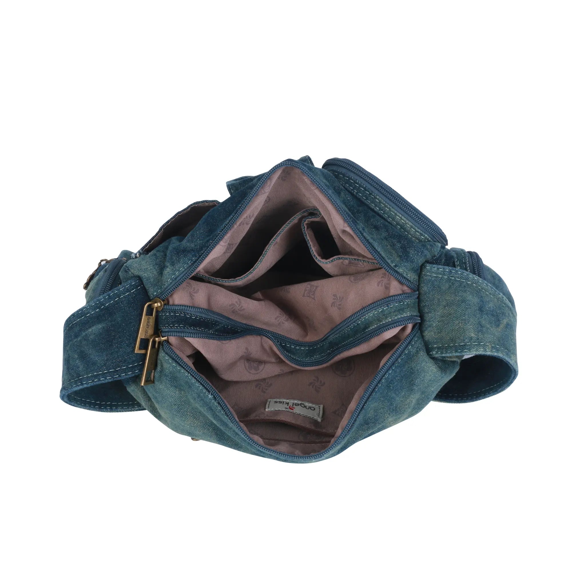European Washed Denim Tote – 3-in-1 Handbag, Shoulder Bag & Wallet