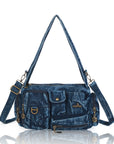 European Washed Denim Tote – 3-in-1 Handbag, Shoulder Bag & Wallet
