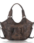 Classic Multi-Color Drawstring Rivet Vintage Shoulder Crossbody Bag