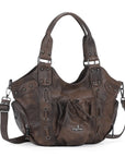 Classic Multi-Color Drawstring Rivet Vintage Shoulder Crossbody Bag