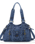 Vintage Multi-Pocket Satchel & Crossbody Bag