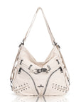Angelkiss Vintage PU Leather Multi-Pocket Shoulder Handbag