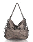 Angelkiss Vintage PU Leather Multi-Pocket Shoulder Handbag