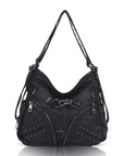 Angelkiss Vintage PU Leather Multi-Pocket Shoulder Handbag
