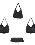Angelkiss Vintage PU Leather Multi-Pocket Shoulder Handbag