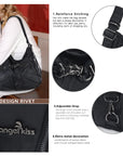 Angelkiss Vintage PU Leather Multi-Pocket Shoulder Handbag