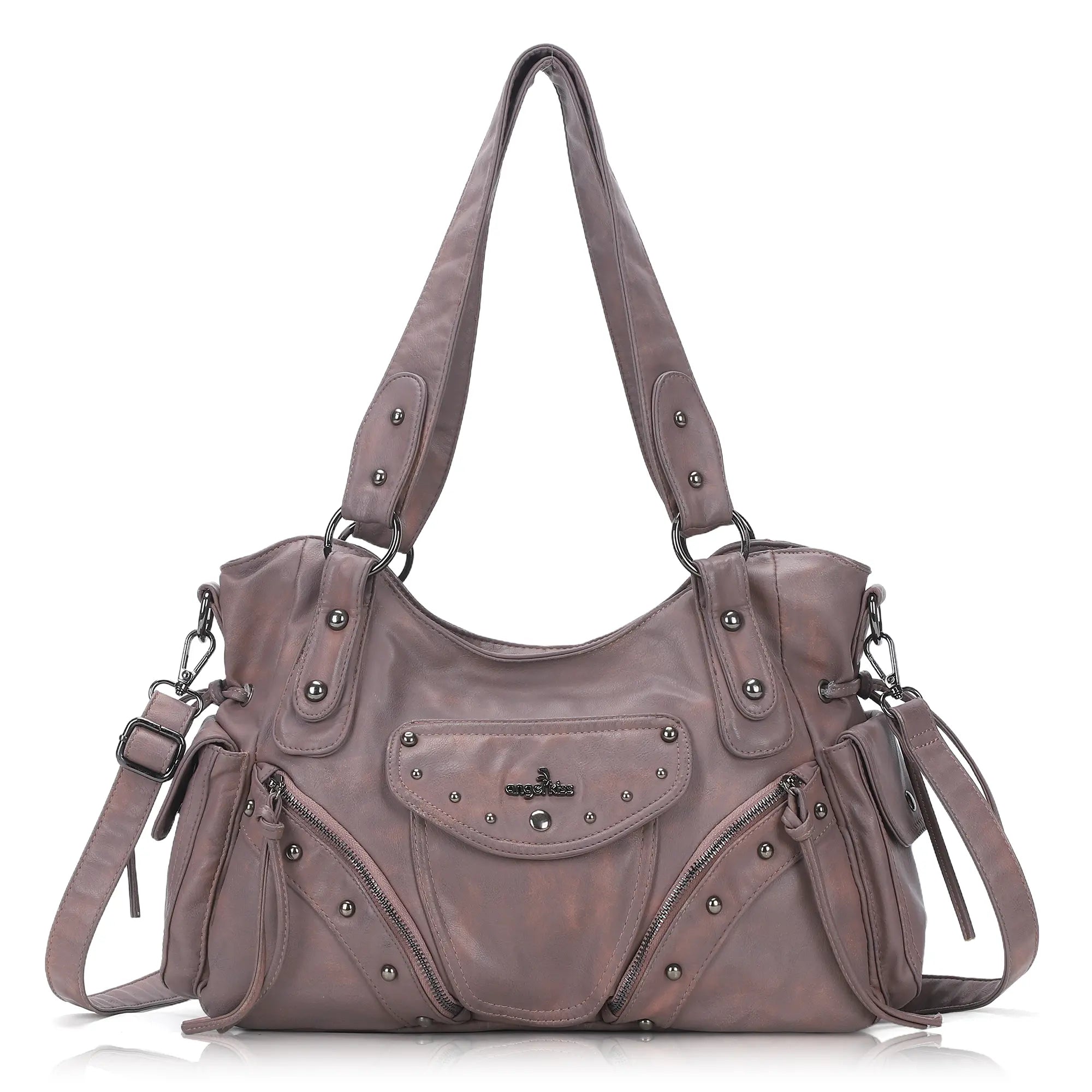 Faded Violet Vegan Leather Tote / Crossbody Bag