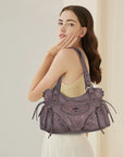 Faded Violet Vegan Leather Tote / Crossbody Bag