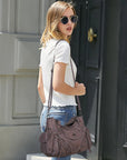 Faded Violet Vegan Leather Tote / Crossbody Bag