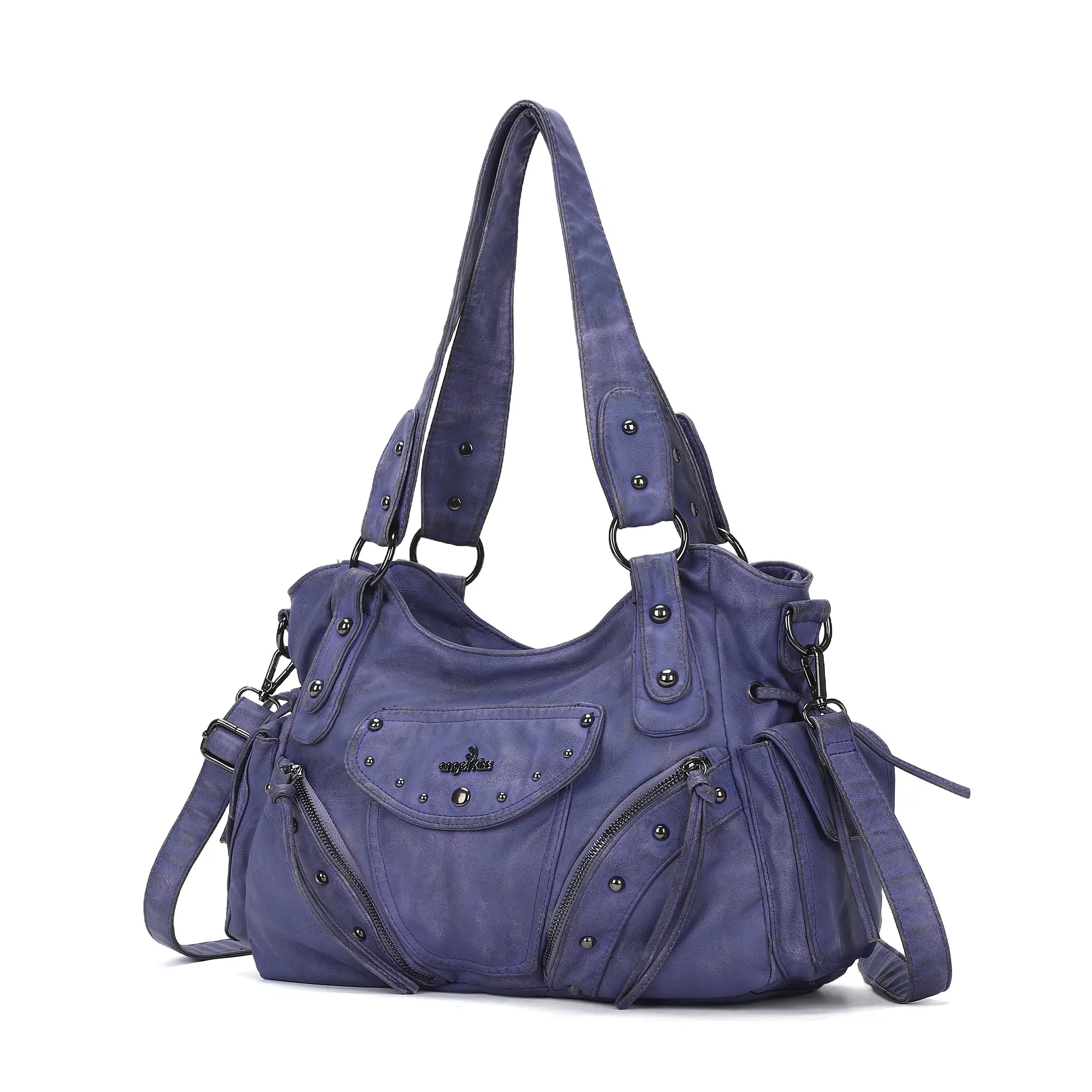 Faded Violet Vegan Leather Tote / Crossbody Bag