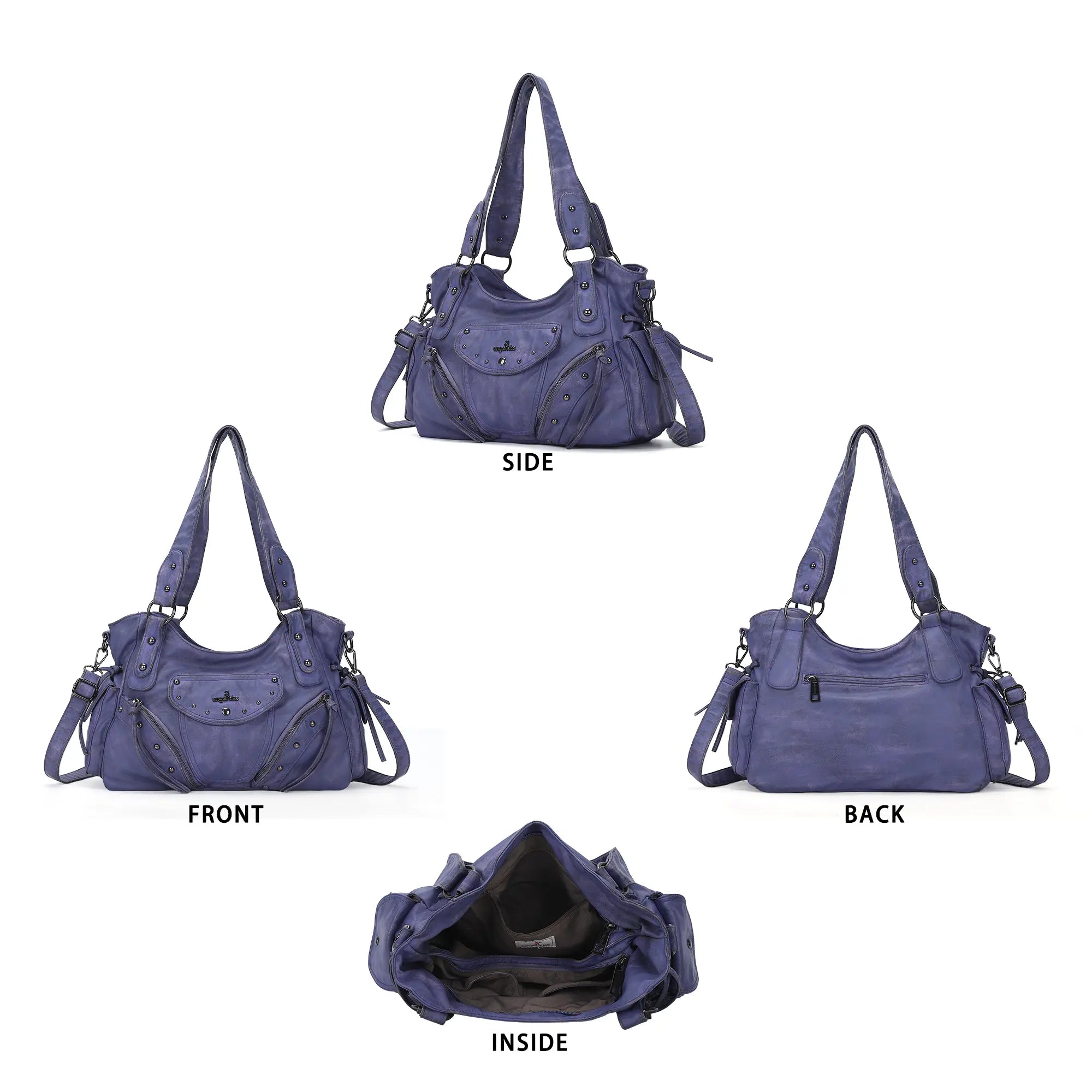 Faded Violet Vegan Leather Tote / Crossbody Bag