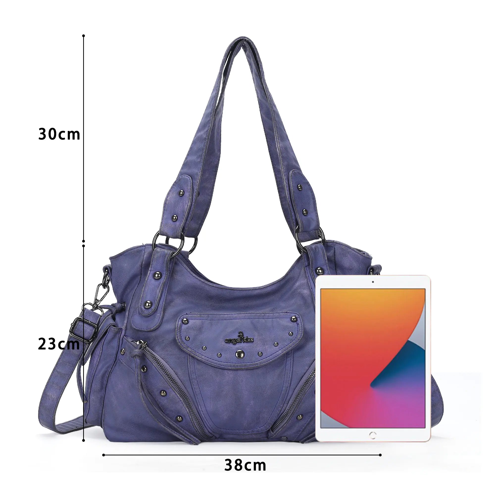 Faded Violet Vegan Leather Tote / Crossbody Bag