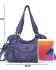 Faded Violet Vegan Leather Tote / Crossbody Bag