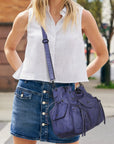 Faded Violet Vegan Leather Tote / Crossbody Bag