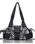 Retro Trend Patchwork Leopard Print Vegan Leather Shoulder Tote Bag