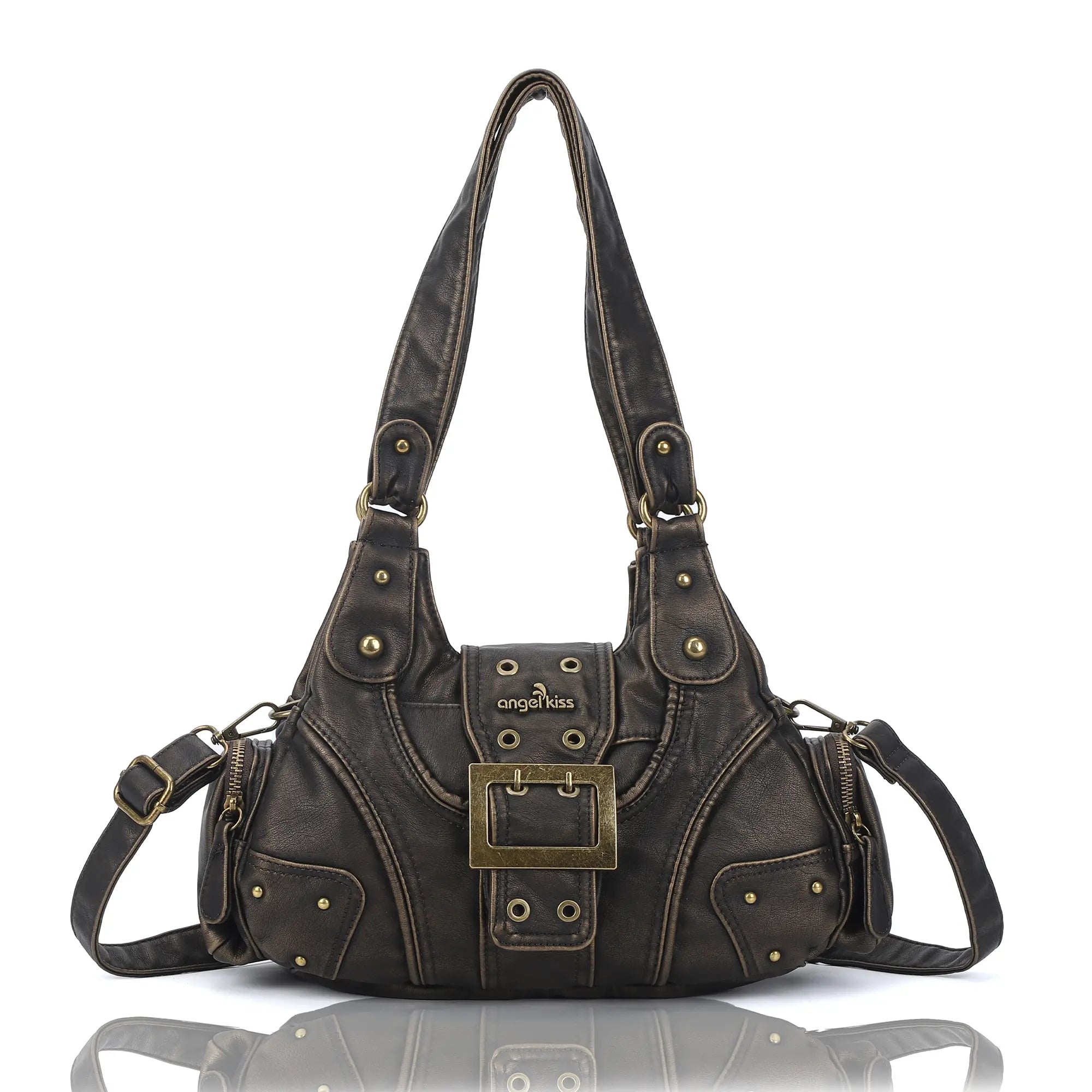 Retro Trend Patchwork Leopard Print Vegan Leather Shoulder Tote