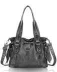 Angelkiss Vintage PU Tote Bag | Large Capacity Shoulder & Crossbody Handbag for Everyday Use