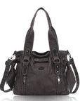 Angelkiss Vintage PU Tote Bag | Large Capacity Shoulder & Crossbody Handbag for Everyday Use
