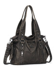 Angelkiss Vintage PU Tote Bag | Large Capacity Shoulder & Crossbody Handbag for Everyday Use