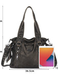Angelkiss Vintage PU Tote Bag | Large Capacity Shoulder & Crossbody Handbag for Everyday Use