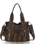 Angelkiss Vintage PU Tote Bag | Large Capacity Shoulder & Crossbody Handbag for Everyday Use