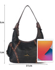 Modern Trendy Vintage Vegan Leather Hobo Tote Shoulder Bag