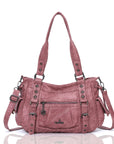 Vintage Studded Vegan Leather Everyday Bag | Custom Hardware