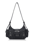 Washed Y2K Buckle Shoulder Bag with Floral Zipper Detail