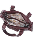 Textured Multi-Pocket Shoulder Bag with Rivet Details