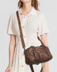 Tie-Dye Multi-Pocket Shoulder Tote Bag with Studded Zipper Details