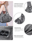 Tie-Dye Hobo Shoulder Bag with Rivet Strap Details