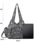 Tie-Dye Hobo Shoulder Bag with Rivet Strap Details