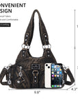 Retro tie-dye adjustable chic shopping tote-Angelkiss Bag