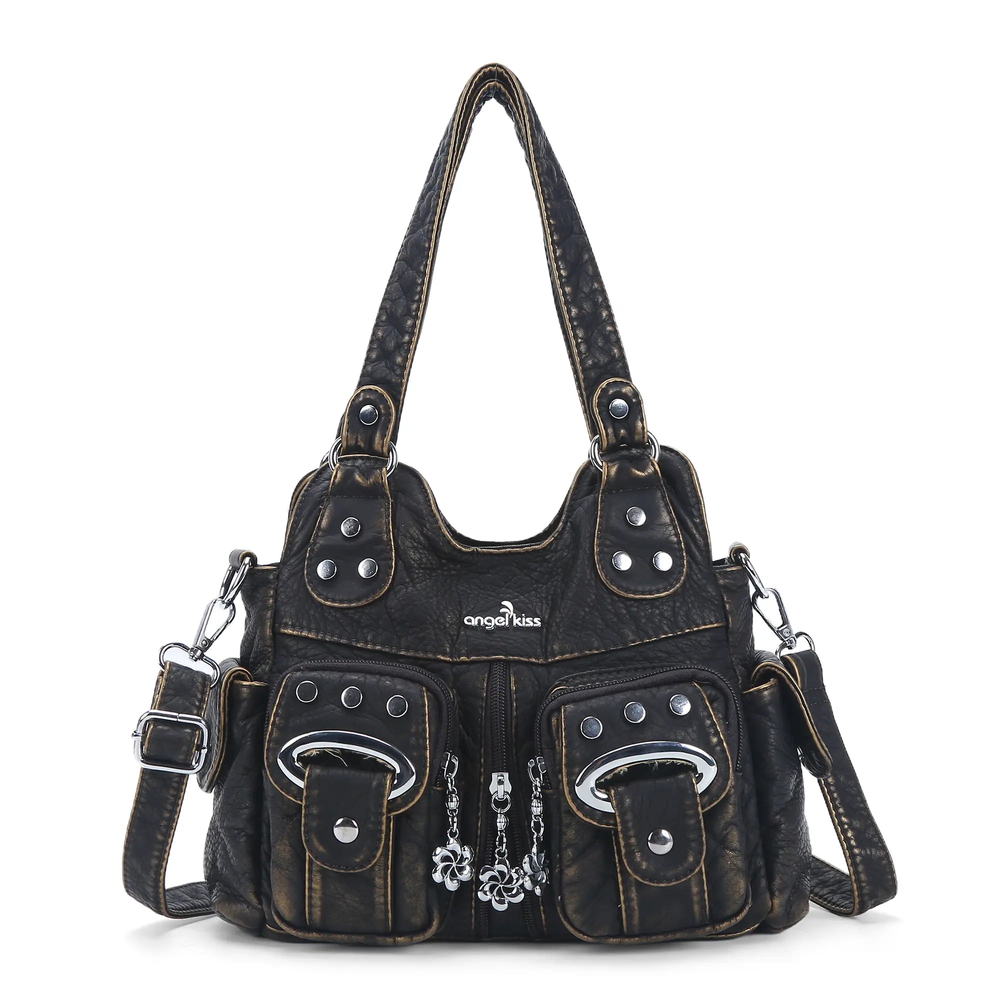 Angelkiss Vintage Multi-Pocket Shoulder Handbag – Available in