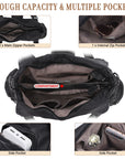 Women's retro fashion multi-compartment large capacity hobo bag | angel kiss bag-Angelkiss Bag