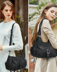 Women's retro fashion multi-compartment large capacity hobo bag | angel kiss bag-Angelkiss Bag