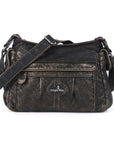 Classic Multi-Pocket Vegan Leather Shoulder Bag – Stylish & Functional