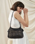 Classic Multi-Pocket Vegan Leather Shoulder Bag – Stylish & Functional