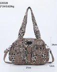 Fashion Multi-Pocket Compartment Leopard Print Handbag