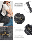 Vintage Vegan Leather Handbag – Multi-Pocket Shoulder Tote