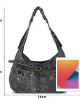 Vintage Vegan Leather Handbag – Multi-Pocket Shoulder Tote