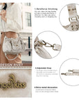 Vintage Multi-Pocket Satchel & Crossbody Bag