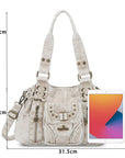Vintage Multi-Pocket Satchel & Crossbody Bag