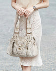 Vintage Multi-Pocket Satchel & Crossbody Bag