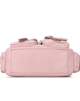 Tie-Dye Pink Multi-Pocket Vegan Leather Shoulder Tote Handbag